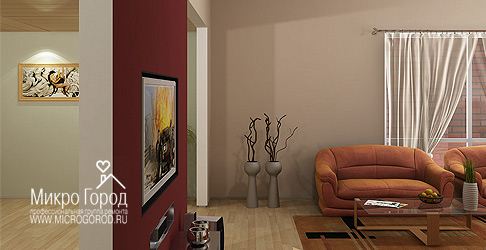 Пример дизайна интерьера 2х комнатной квартиры